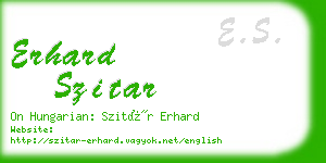 erhard szitar business card